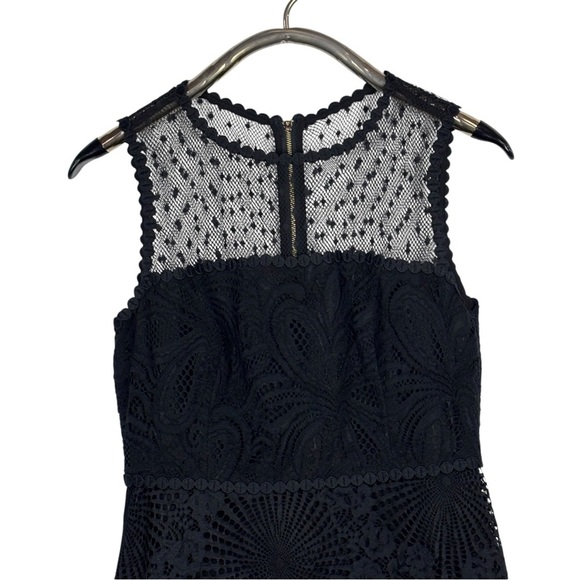 LILLY PULITZER KASEE FLORAL LOOPY LACE ONYX BLACK SWISS DOT FIT & FLARE DRESS - Picture 4 of 12